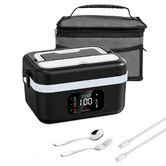 Electric Lunch Box,60W Cordless Portable 1L Food Warmer with Automatic Heating,Temperature Regulation,Type-C Charging for Car,Truck,Office