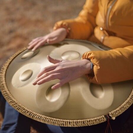 Handpan Drum 22 in 9 Notes D Minor Steel Hand Drum with Mallets