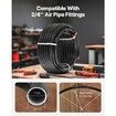 Air Compressor Line Kit 3/4'' x 100FT PU Air Compressor Line System Black