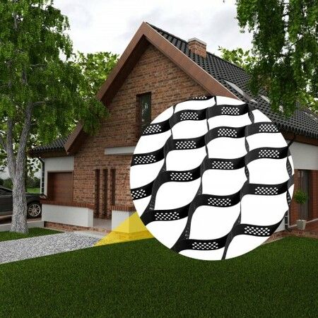 Ground Grid 855 kg per Sq Ft Load Geo Grid 76.2 mm Depth Permeable Stabilization System