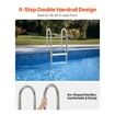 4-Step Stainless Steel Pool Ladder of 2 Handrail for 1371.6 mm Decked Pool