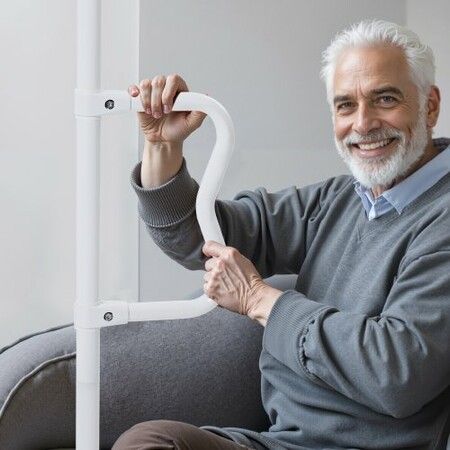 Floor-to-Ceiling Transfer Pole 136kg Capacity for 2.14-3.05m Ceiling White