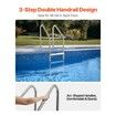 Stainless Steel Pool Ladder 3-Step & 2 Handrails for 1219.2-1371.6 mm Pool