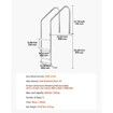 Stainless Steel Pool Ladder 3-Step & 2 Handrails for 1219.2-1371.6 mm Pool