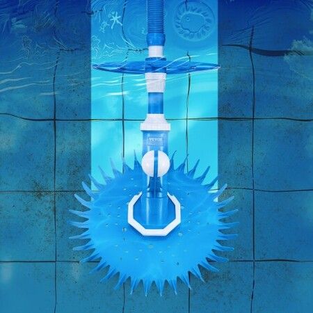 Suction Pool Cleaner Vacuum Cleaner 12 Hoses for In/Above-ground Pool