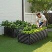 Metal Raised Garden Bed 6x3x2ft Outdoor Galvanized Planter Box Dark Gray