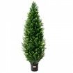 2 Pack 4' Artificial Cedar Topiary Tree Faux Plant UV Decor In/Outdoor