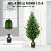 2 Pack 3' Artificial Cedar Topiary Tree Faux Plant UV Decor In/Outdoor