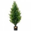 2 Pack 3' Artificial Cedar Topiary Tree Faux Plant UV Decor In/Outdoor
