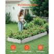 Metal Raised Garden Bed 12x4x1 ft Outdoor Galvanized Planter Box Silver