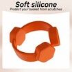 Air Fryer Magnet Silicone Buckle for Holding Down Air Fryer Parchment Paper,Lock Disposable Liners Safely & Prevent Paper to Burn,Orange,2 Set