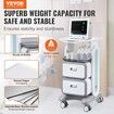 3 Tiers Lab Carts Mobile Medical Cart with 2 Drawers & 1 Top Tray White