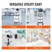 3 Tiers Lab Carts Mobile Medical Cart with 2 Drawers & 1 Top Tray White