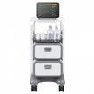 3 Tiers Lab Carts Mobile Medical Cart with 2 Drawers & 1 Top Tray White