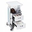 3 Tiers Lab Carts Mobile Medical Cart with 2 Drawers & 1 Top Tray White