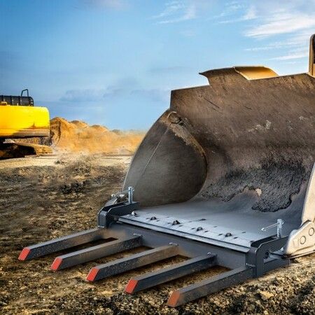 Clamp on Debris Forks to 1200 mm Bucket 1200 kg Capacity Heavy Duty Clamp on Pallet Forks Attachments Fit