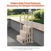 3-Step Taupe Robust Pool Ladder of 2 Handrails for 914.4-1219.2 mm Pools