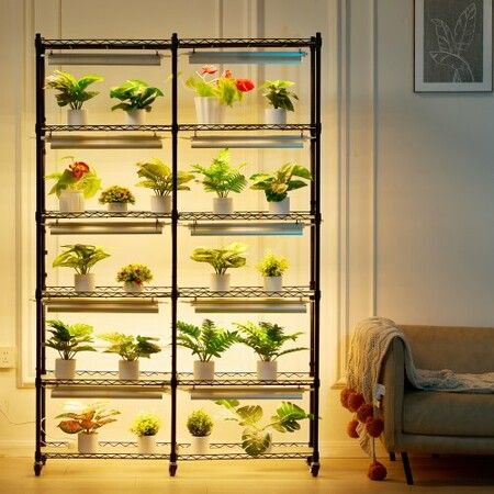 Plant Stand with Grow Light 6 Tiers 200W 59.1" Indoor Plant Grow Shelf