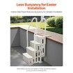 4-Step White Robust Pool Ladder of 2 Handrails for 1219.2-1371.6 mm Pools