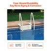 4-Step White Robust Pool Ladder of 2 Handrails for 1219.2-1371.6 mm Pools