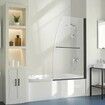 Frameless Bathtub Shower Door 864 x 1397 mm 180° Rotatable Door Black