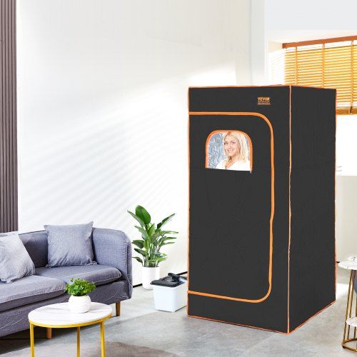 Portable Steam Sauna Tent Full Size 2000W Personal Sauna Blanket W/ Chair,880 x 880 x 1780 mm