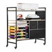 Rolling Craft Cart and Storage Table with 20 Vinyl Roll Holders 3 Drawers Black