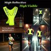Reflective Running Vest Gear with Pocket for Women Men Kids, Safety Reflective Vest Bands for Night Cycling Walking Bicycle Jogging