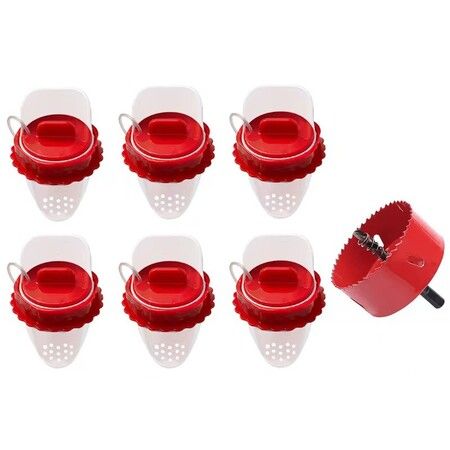 Chicken Feeder Ports DIY No Waste Chicken Feeder, 6 Feeding Ports and 1 Hole Opener, Weatherproof Reusable Gravity Chicken Feeder Kit