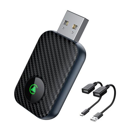 2-in-1 Wireless CarPlay Adapter Android Auto Adapter Plug and  Play, Convert Wired to Wireless Apple Car Play Dongle