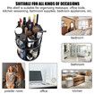 Make Up Organiser Storage Box,360 Degree Rotation Dressing Table Skincare Storage Cosmetic Box For Dresser,Bathroom,Bedroom Color Black