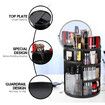 Make Up Organiser Storage Box,360 Degree Rotation Dressing Table Skincare Storage Cosmetic Box For Dresser,Bathroom,Bedroom Color Black
