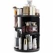 Make Up Organiser Storage Box,360 Degree Rotation Dressing Table Skincare Storage Cosmetic Box For Dresser,Bathroom,Bedroom Color Black