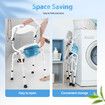 Commode Shower Chair Toilet 2in1 Medical Bath Stool Bathroom Bedside Seating Furniture Folding with Back Arms for Elderly Mobility Disability Aid