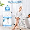 Commode Shower Chair Toilet 2in1 Medical Bath Stool Bathroom Bedside Seating Furniture Folding with Back Arms for Elderly Mobility Disability Aid