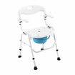 Commode Shower Chair Toilet 2in1 Medical Bath Stool Bathroom Bedside Seating Furniture Folding with Back Arms for Elderly Mobility Disability Aid