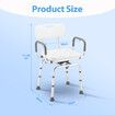 Swivel Shower Chair Medical Bath Seat Stool Adjustable Bathroom Tub Transfer Bench 360° Rotating Bedside Mobility Aid Back Arm Raised Seating Elderly