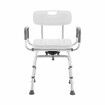 Swivel Shower Chair Medical Bath Seat Stool Adjustable Bathroom Tub Transfer Bench 360° Rotating Bedside Mobility Aid Back Arm Raised Seating Elderly