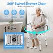 Swivel Shower Chair Medical Bath Seat Stool Adjustable Bathroom Tub Transfer Bench 360° Rotating Bedside Mobility Aid Back Arm Raised Seating Elderly