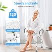 Swivel Shower Chair Medical Bath Seat Stool Adjustable Bathroom Tub Transfer Bench 360° Rotating Bedside Mobility Aid Back Arm Raised Seating Elderly