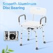 Swivel Shower Chair Medical Bath Seat Stool Adjustable Bathroom Tub Transfer Bench 360° Rotating Bedside Mobility Aid Back Arm Raised Seating Elderly