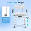 Swivel Shower Chair Medical Bath Seat Stool Adjustable Bathroom Tub Transfer Bench 360° Rotating Bedside Mobility Aid Back Arm Raised Seating Elderly