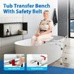 Sliding Shower Chair Seat Bath Tub Transfer Bench Stool Medical Assist Back Armrest Adjustable Inside Bathtub Aid Handicap Elderly Disabled Safety Belt