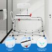 Sliding Shower Chair Seat Bath Tub Transfer Bench Stool Medical Assist Back Armrest Adjustable Inside Bathtub Aid Handicap Elderly Disabled Safety Belt