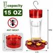 Plastic Hummingbird Feeders for Outdoors Hanging Ant and Bee Proof,Red Hummingbird Feeder with 5 Feeding Ports and Perches,Built-in Ant Moat