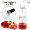 Plastic Hummingbird Feeders for Outdoors Hanging Ant and Bee Proof,Red Hummingbird Feeder with 5 Feeding Ports and Perches,Built-in Ant Moat