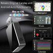 Mini Wireless Carplay & Android Auto Adapter 2 in 1,Clear The Memory Function,Fast Stable Connection,No Delay,for 2016+ Cars iOS 12+ Android 11+ (Black)