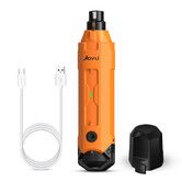 Dog Nail Grinder Super Quiet 45 db 6 Speed Pet Nail Grinder with 2 LED Lights for Large Medium Small Dogs with Dust Cap, Orange