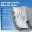 Seat Cushion, Large Memory Foam Cushion for Office Chair Cushions, Ergonomic Cushions Pad Pillow for Pressure Relief Sciatica and Long Sitting,Grey