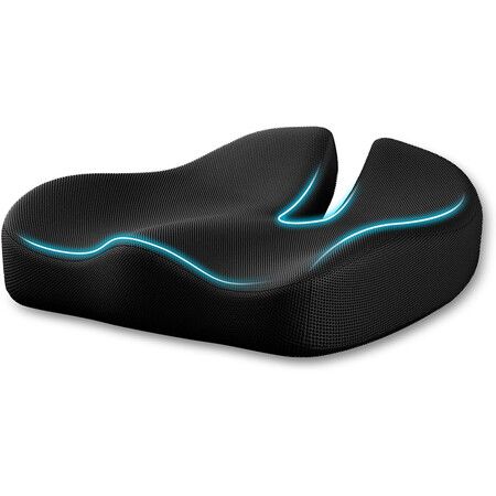 Seat Cushion, Large Memory Foam Cushion for Office Chair Cushions, Ergonomic Cushions Pad Pillow for Pressure Relief Sciatica and Long Sitting,Black